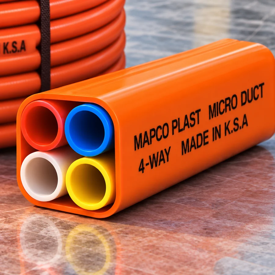 Four-way micro duct with colored sub-ducts
